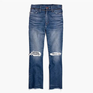 MADEWELL Retro Crop Bootcut Jeans: Knee-Rip Edition Size 26